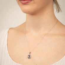 Load image into Gallery viewer, Sterling Silver Pear Mystic Quartz And Zirconia Pendant