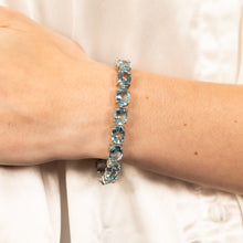 Load image into Gallery viewer, 50 Carat Blue Topaz Tennis Bracelet Set in Sterling Silver