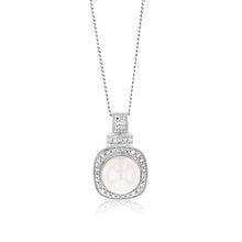 Load image into Gallery viewer, Cultured Pearl &amp; 05Pts Diamond Pendant In Sterling Silver