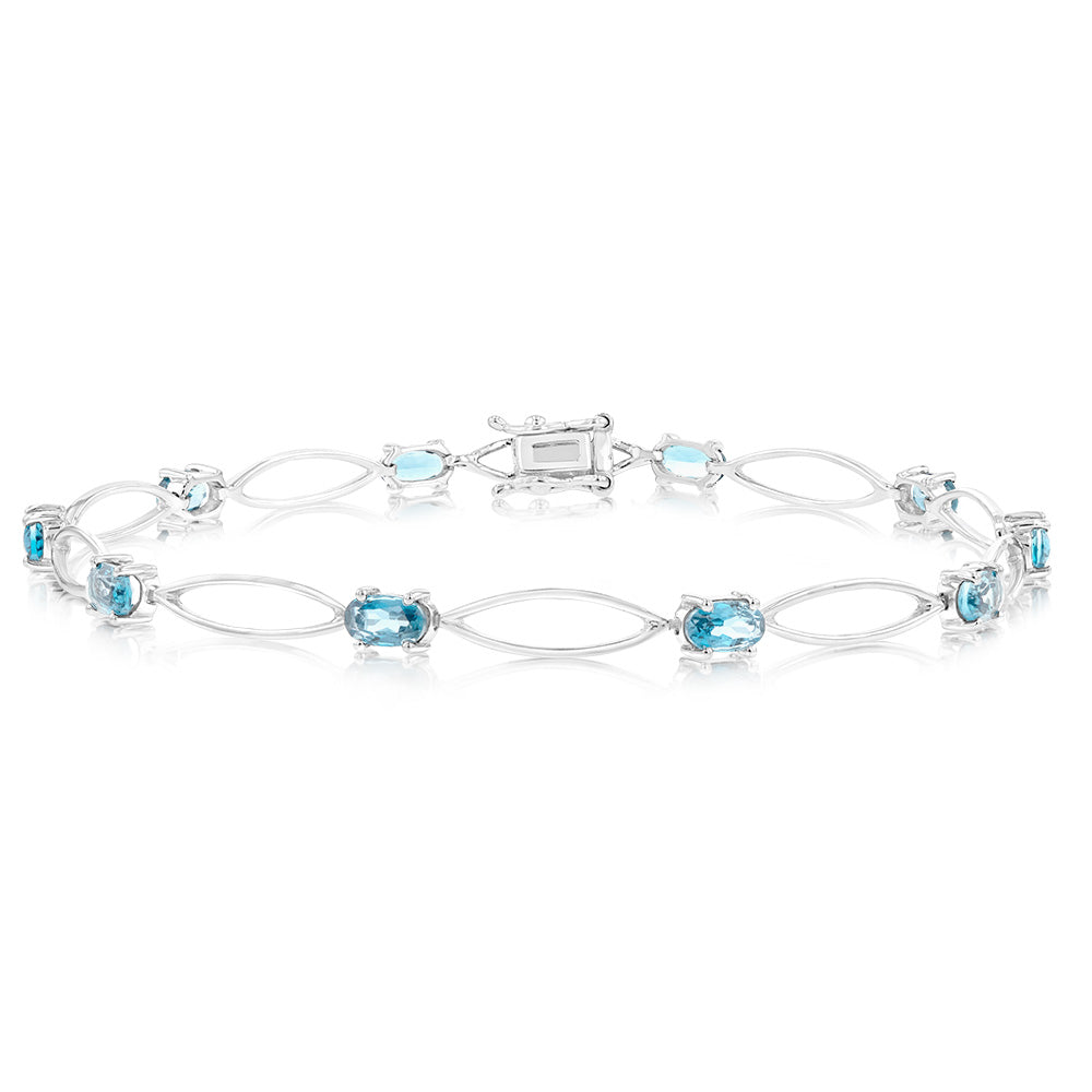 London Blue Topaz Bracelet in Sterling Silver