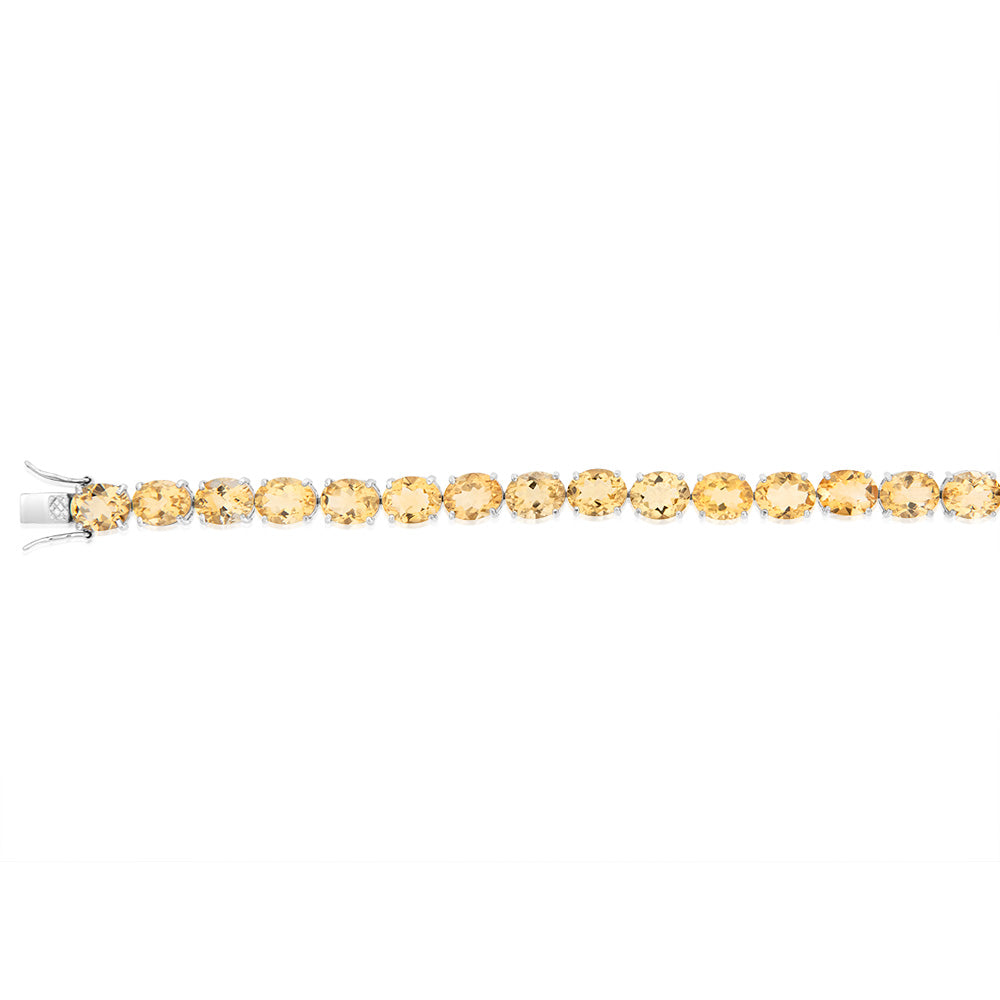 40 Carat Citrine Tennis Bracelet Set in Sterling Silver