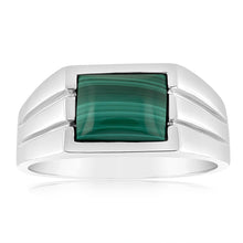 Load image into Gallery viewer, Sterling Silver 2.35 Carat Malachite Gents Ring