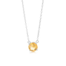 Load image into Gallery viewer, 7mm Natural Citrine Pendant in Sterling Silver with Chain