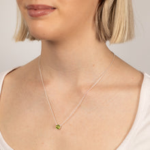 Load image into Gallery viewer, 7mm Natural Peridot Pendant in Sterling Silver with Chain