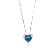 Load image into Gallery viewer, Sterling Silver 0.90Ct Natural London Blue Topaz Heart Shaped Pendant