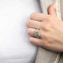 Load image into Gallery viewer, Silver 1 Carat Diamond Cluster Dress Ring