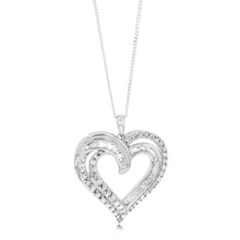 Load image into Gallery viewer, Silver 1 Carat Diamond Heart Shape Pendant on 45cm Chian