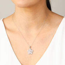 Load image into Gallery viewer, 1/10 Carat Diamond Flower Pendant in Sterling Silver