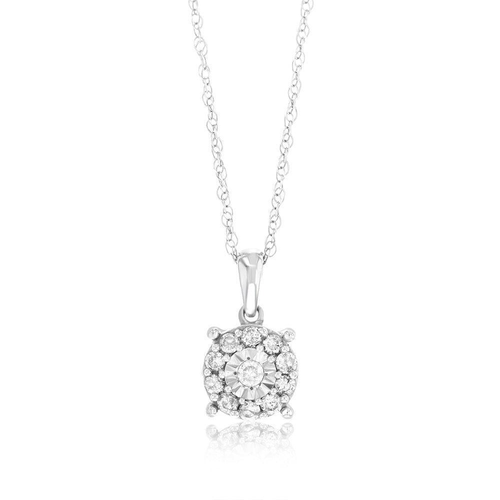 1 Carat Diamond Solitaire Earring & Pendant Set in Sterling Silver