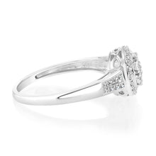 Load image into Gallery viewer, 1/10 Carat Diamond Cluster Ring in Sterling Silver