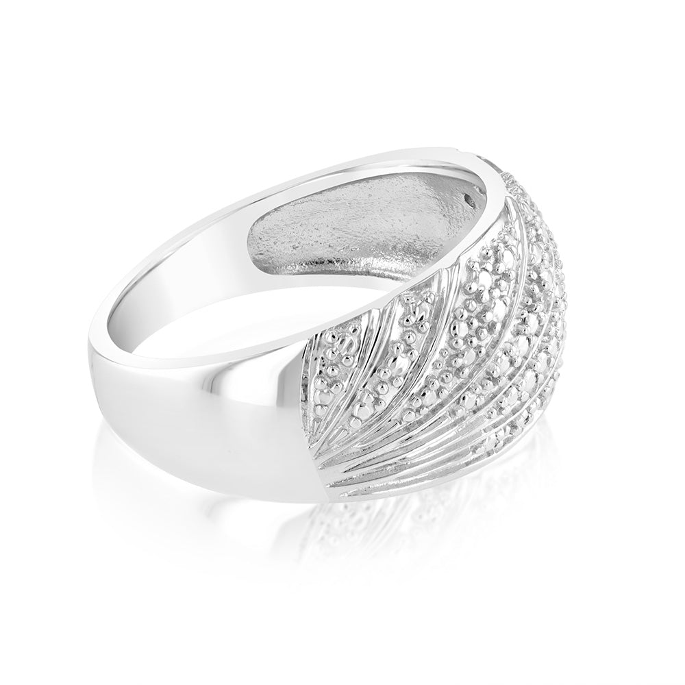 0.05Ct Chain Diamond Ring in Sterling Silver