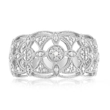 Load image into Gallery viewer, Cluster 0.05Ct Diamond Ring In Sterling Silver