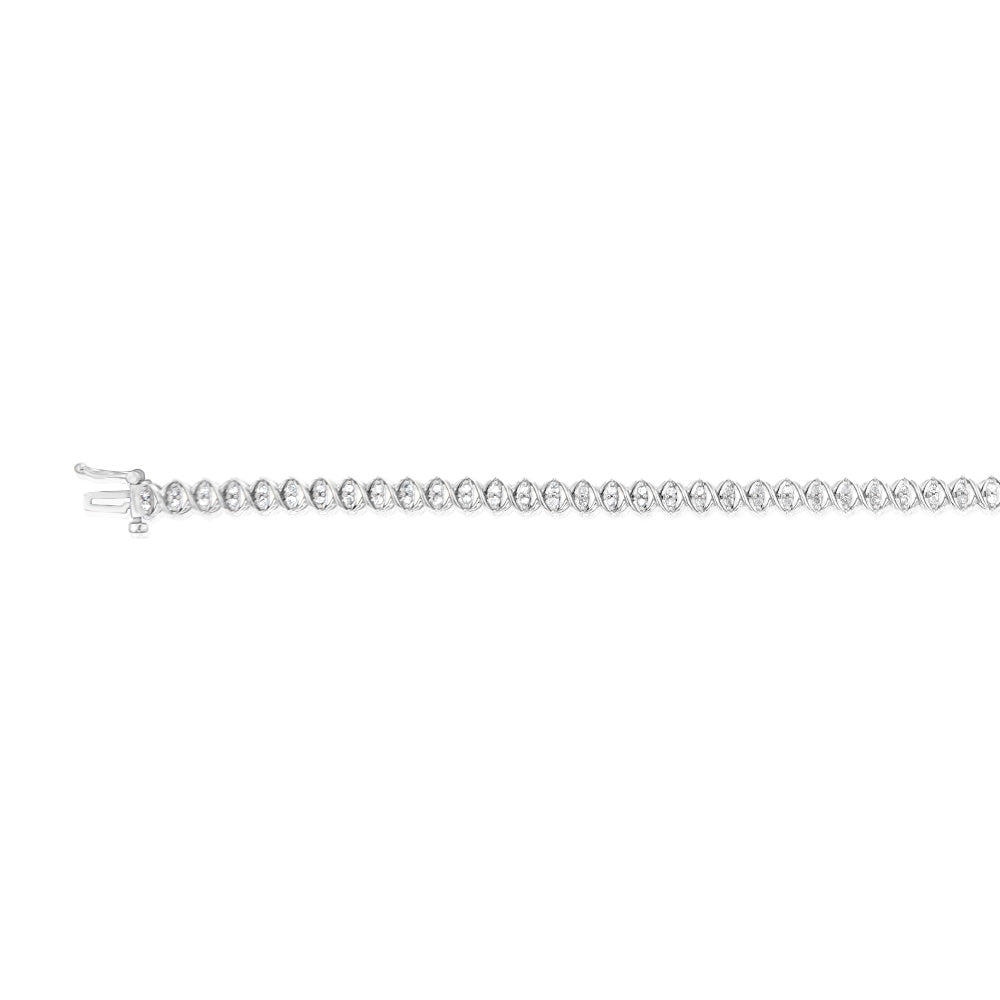 Sterling Silver & 0.95 Carat Diamond Tennis Bracelet