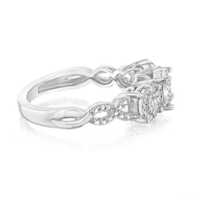 Load image into Gallery viewer, Sterling Silver Trilogy Ring with 1/5 Carat Diamonds