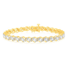 Load image into Gallery viewer, Gold Plated Sterling Silver 0.45 Carat 18cm Diamond Bracelet