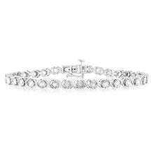 Load image into Gallery viewer, Sterling Silver 0.95 Carat Diamond 19cm Bracelet with 34 Round Diamonds