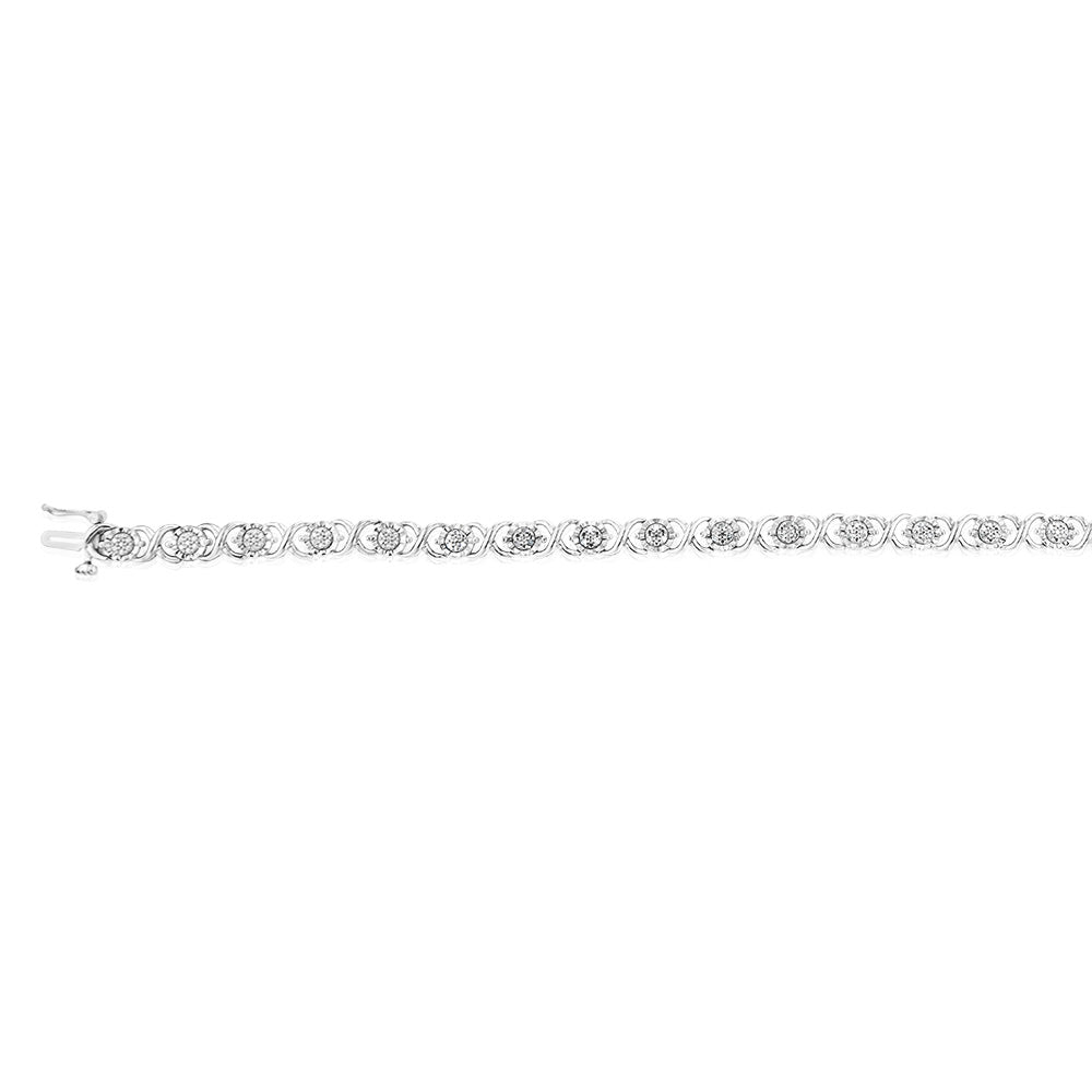 Sterling Silver 1/5 Carat Diamond 20.5cm Bracelet