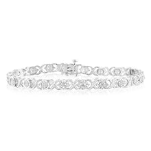 Load image into Gallery viewer, Sterling Silver 1/4 Carat Diamond 18.5cm Hugs and Kisses Bracelet