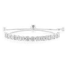 Load image into Gallery viewer, Sterling Silver Diamond Slider Bracelet With 30 Round Brilliant Cut Diamonds