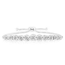 Load image into Gallery viewer, Sterling Silver 1/10 Carat Diamond Silder Bracelet