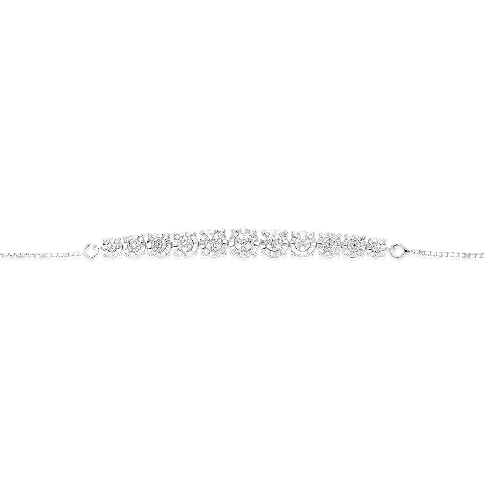 Sterling Silver 1/10 Carat Diamond Silder Bracelet