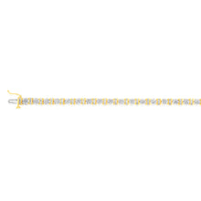 Load image into Gallery viewer, Gold Plated Sterling Silver 1/5 Carat Diamond 18.5cm Bracelet With 59 Round and Baguette Cut Diamonds