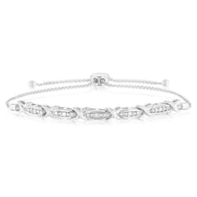 Load image into Gallery viewer, Sterling Silver 1/5 Carat Diamond Bracelet With 15 Round Brilliant Cut Diamonds