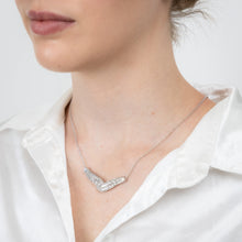 Load image into Gallery viewer, Sterling Silver 0.95Carat Diamond 45cm Necklace With Round and Baguette Cut Diamonds