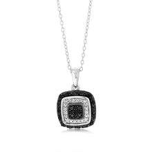 Load image into Gallery viewer, Sterling Silver 0.45 Carat Black Diamond Earring &amp; Pendant Set on 45cm Chain