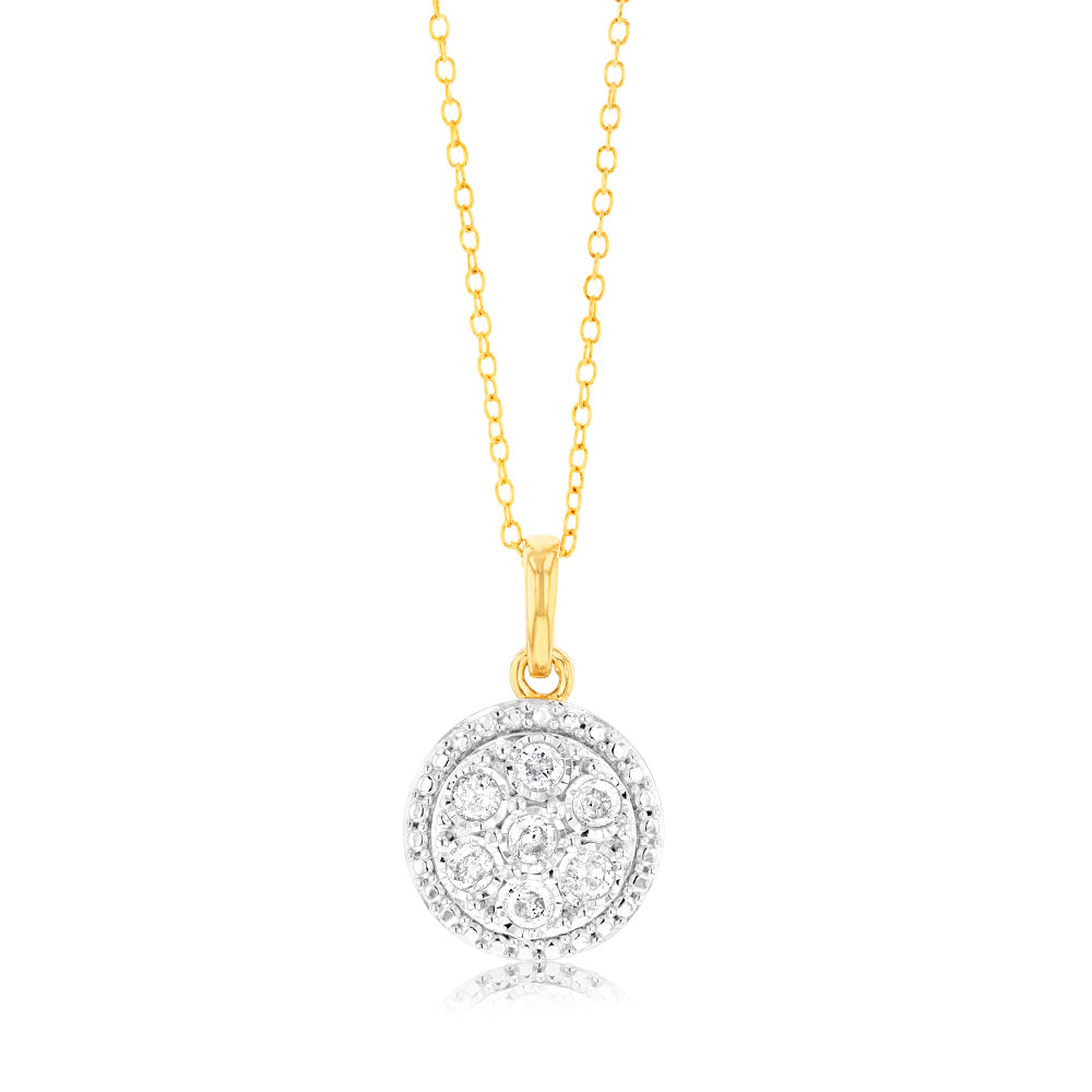 Gold Plated Sterling Silver 0.45 Carat Earring & Pendant Set on 45cm Chain