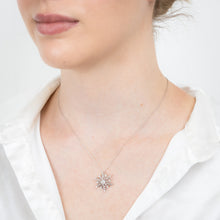 Load image into Gallery viewer, Sterling Silver Snow Flake Pendant in 1/5 Carat Natural Diamonds on 45cm Chain