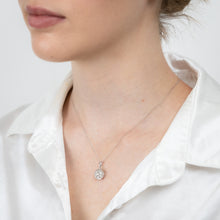 Load image into Gallery viewer, Sterling Silver 1/10 Carat Diamond Round Cluster Pendant on 46cm Chain