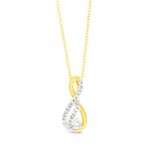 Load image into Gallery viewer, Gold Plated Sterling Silver 1/5 Carat Diamond Infinity Pendant on 46cm Chain