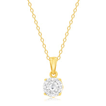 Load image into Gallery viewer, Gold Plated Sterling Silver 1/10 Carat Natural Diamond Pendant on 46cm Chain