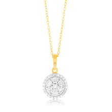 Load image into Gallery viewer, Gold Plated Sterling Silver 1/10 Carat Diamonds Pendant on 46cm Chain