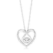 Load image into Gallery viewer, Sterling Silver Heart Shaped Pendant in 1/5 Carat Natural Diamonds