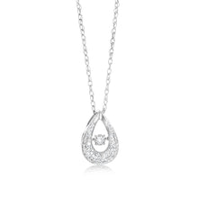 Load image into Gallery viewer, Sterling Silver Pear Shaped Pendant in 1/5 Carat Natural Diamonds