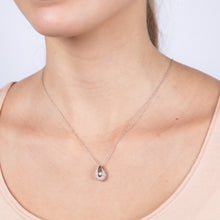 Load image into Gallery viewer, Sterling Silver Pear Shaped Pendant in 1/5 Carat Natural Diamonds