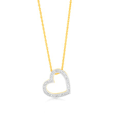 Load image into Gallery viewer, Gold Plated Silver 1/4 Carat Diamond Pendant on 45cm Chain