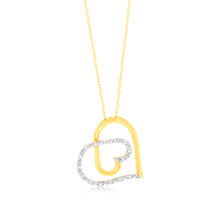 Load image into Gallery viewer, Gold Plated Sterling Silver 1/10 Carat Diamond Heart Pendant