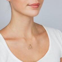 Load image into Gallery viewer, Gold Plated Sterling Silver 1/10 Carat Diamond Heart Pendant