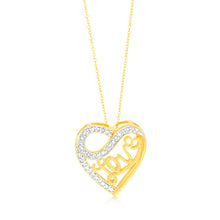 Load image into Gallery viewer, Gold Plated Sterling Silver 1/4 Carat Diamond &quot;LOVE&quot; Heart Pendant on 45cm Chain