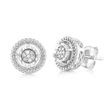 Load image into Gallery viewer, 1/5 Carat Natural Diamond Round Shaped Stud Earrings in Sterling Silver