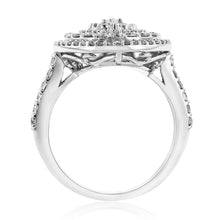 Load image into Gallery viewer, Luminesce Lab Grown Diamond 1 Carat Pear Cluster Ring in Silver