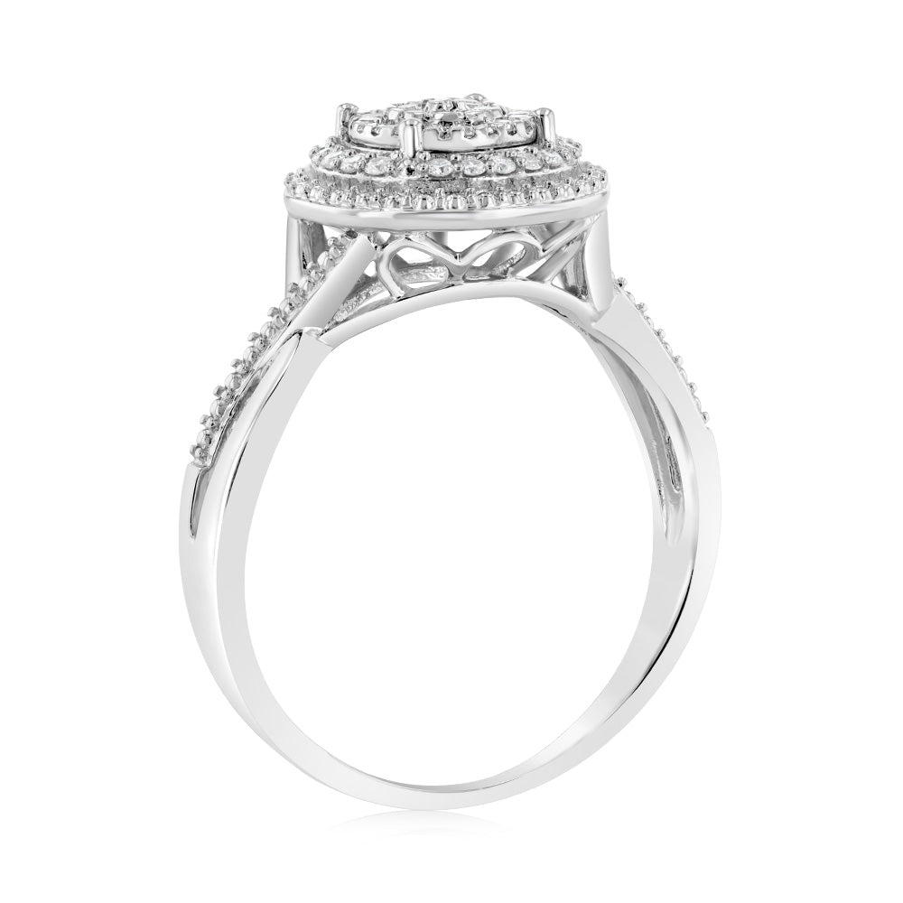 Luminesce Lab Grown Diamond Silver 1/4 Carat Dress Ring