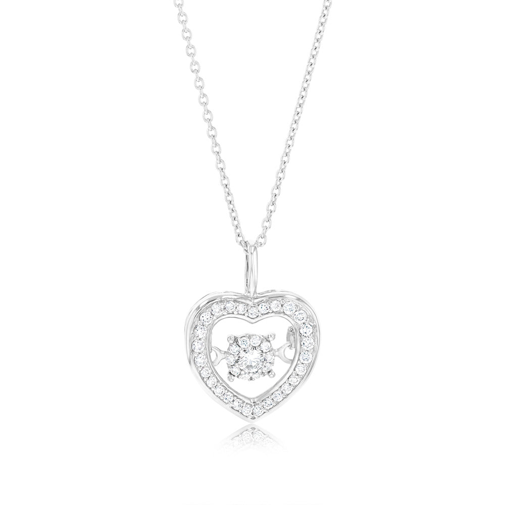 Luminesce Lab Grown 1/5 Carat Diamond Heart Pendant in Sterling Silver