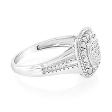 Load image into Gallery viewer, Luminesce Lab Grown Sterling Silver Cluster Shaped Diamond Ring