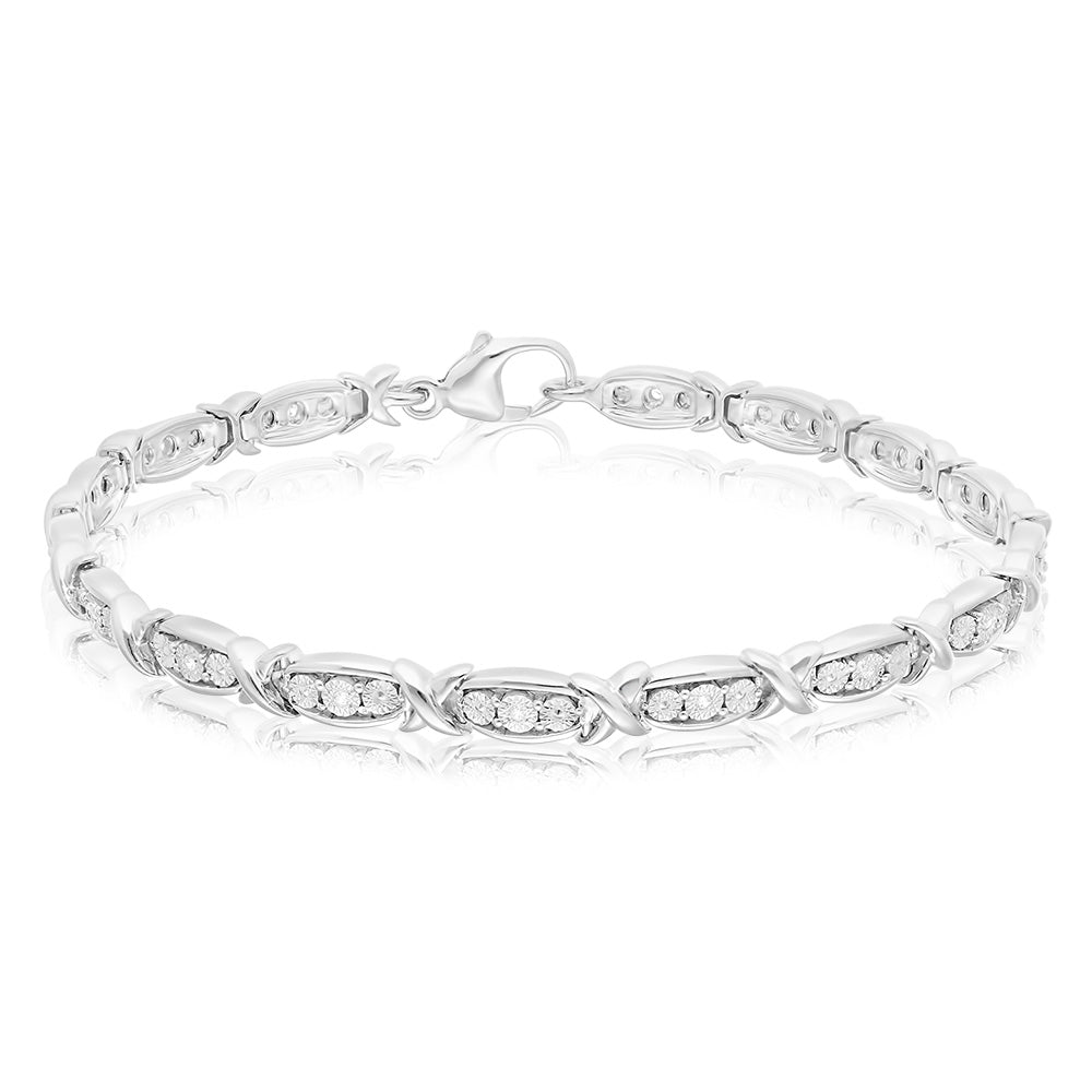 Luminesce Lab Grown Sterling Silver & 0.08Ct Diamond Bracelet