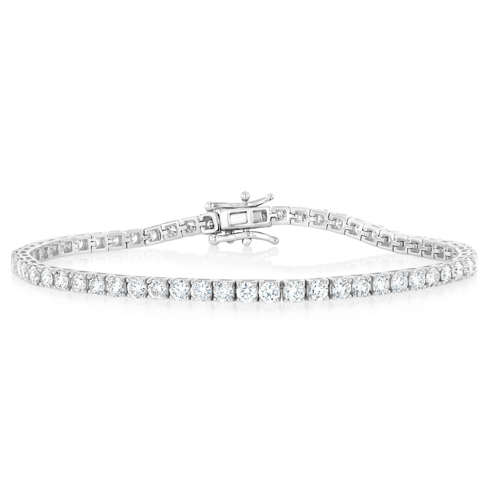 Luminesce Lab Grown 5 Carat Diamond Tennis Bracelet in Sterling Silver