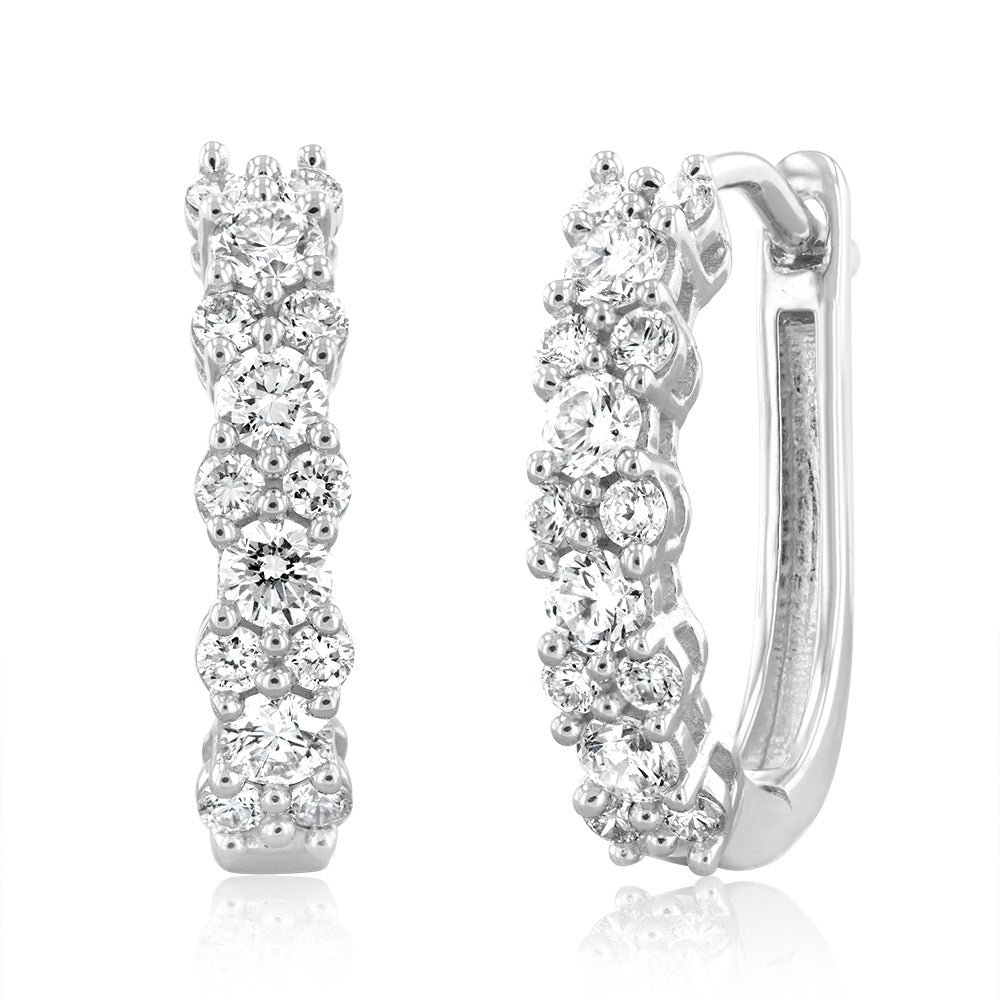 Luminesce Lab Grown 1/2 Carat Diamond Hoop Earrings in Sterling Silver